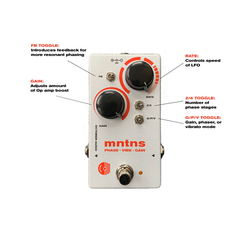 Mntns phaser guitar effect pedal diagram how to use